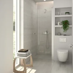 Scanbad brusedør satin/klart glas 200 x 80 cm