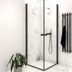 Clearance Scanbad brusedør 89x200 cm mat sort