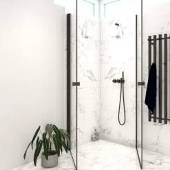 Clearance Scanbad brusedør 89x200 cm mat sort