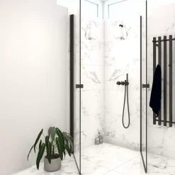 Hot Scanbad brusedør 79x200 cm mat sort