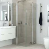 Scanbad Brusedøre Og Brusevægge^brusehjørne m/fastvæg og svingdør 200x89 cm satin/klar