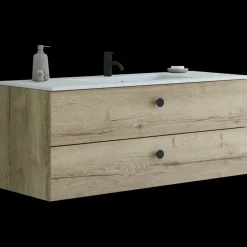 Outlet Scanbad Delta badmøbel m/Karat vask, 2 skuffer, natur eg 100 cm