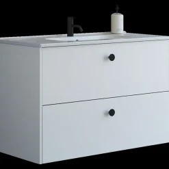 Scanbad Delta badmøbel m/Karat vask, 2 skuffer, hvid mat 100 cm