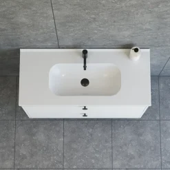 Scanbad Delta badmøbel m/Karat vask, 2 skuffer, hvid mat 100 cm