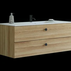 Bademiljøer^Scanbad Delta badmøbel m/Micca vask m/skuffer, varm eg 120 cm