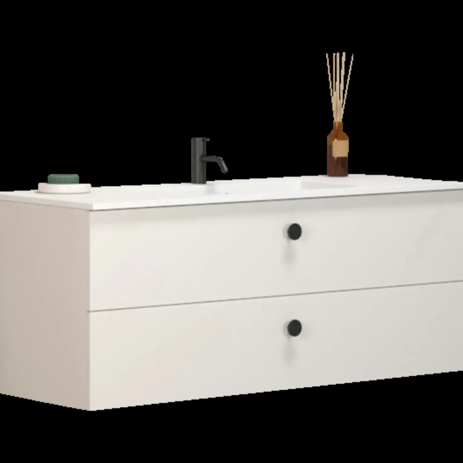 Vaskeskabe^Scanbad Delta vaskeskab m/Micca vask 120 cm mat hvid