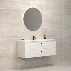 Vaskeskabe^Scanbad Delta vaskeskab m/Micca vask 120 cm mat hvid