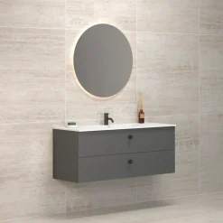 Vaskeskabe^Scanbad Delta vaskeskab m/Micca vask 120 cm mat grå