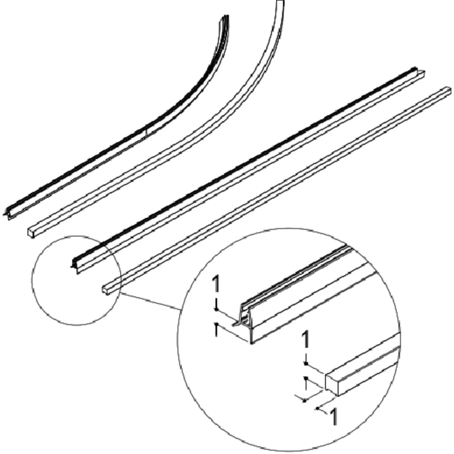 Outlet Scanbad drypliste ekstra høj til halvrunde døre 2stk