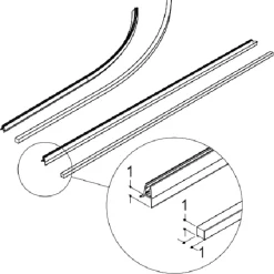 Scanbad Tilbehør Til Brusedøre Og Brusevægge^Match gulvprofilsæt til firkantede model A/B/C
