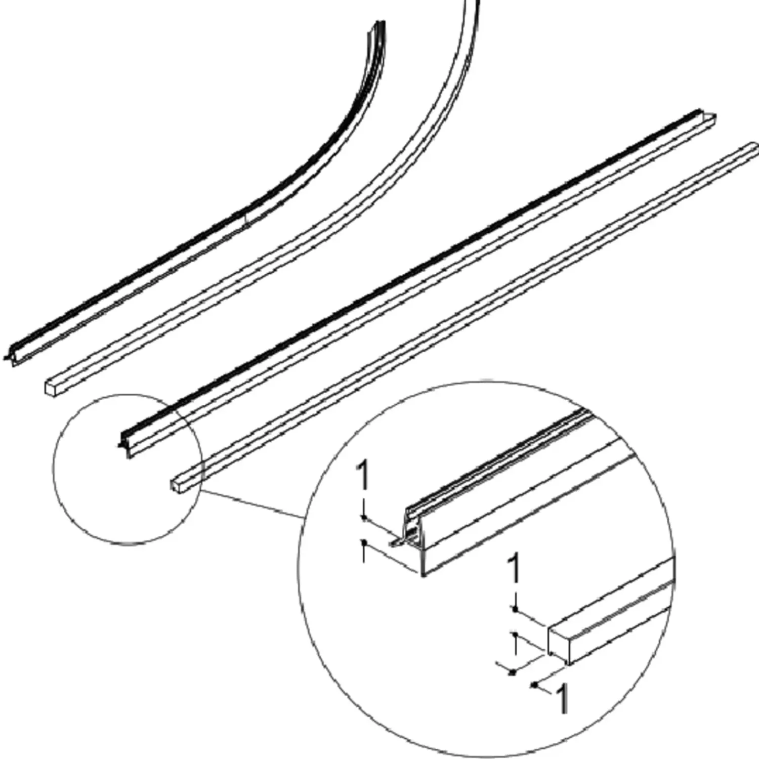 Discount Scanbad Match gulvprofilsæt til fast brusevæg model D+ A/B/C