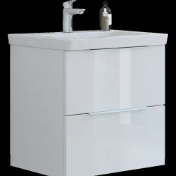 Best Scanbad Multo badmøbel m/Lazuli vask, 2 skuffer højglans hvid 62,7 cm