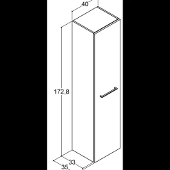 Scanbad Højskabe^Multo+ højskab 172x40x35 cm højrehængt eg