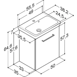 Online Scanbad Multo+ vaskeskab m/ Lotto vask 55 cm hvid højglans