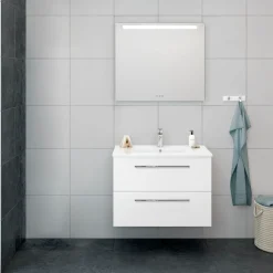 Sale Scanbad Multo+ vaskeskab m/Amber vask 80 cm hvid højglans