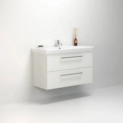 Clearance Scanbad Multo+ vaskeskab m/ Lotto XL vask 105 cm mat hvid