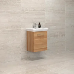 Vaskeskabe^Scanbad Multo vaskeskab m/Lotto vask 55x64,6x38,2 cm varm eg