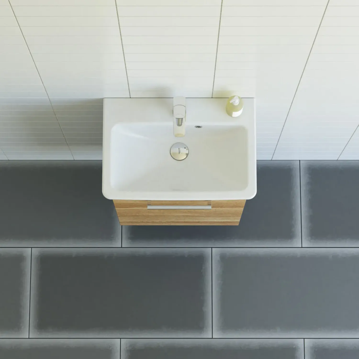 Vaskeskabe^Scanbad Multo vaskeskab m/Lotto vask 55x64,6x38,2 cm varm eg