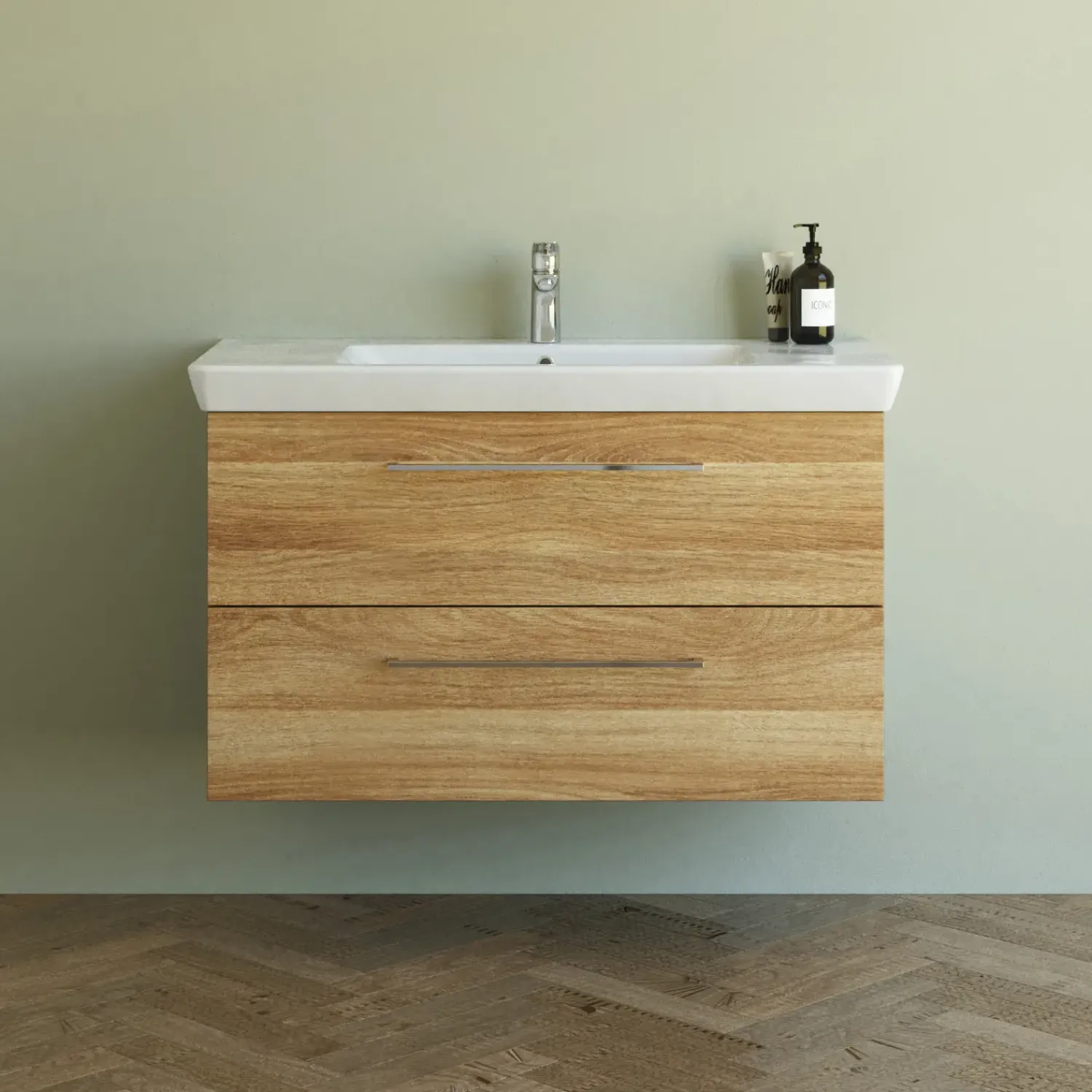 Scanbad Vaskeskabe^Multo+ vaskeskab m/ Lotto XL vask 105 cm varm eg