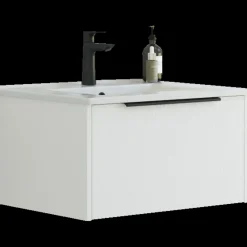 Hot Scanbad NOW vaskeskab m/én skuffe 33,8x61x45,5 cm mat hvid stribet front