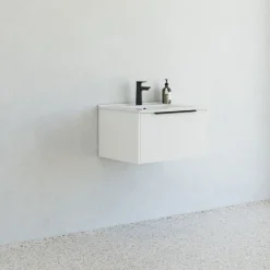 Hot Scanbad NOW vaskeskab m/én skuffe 33,8x61x45,5 cm mat hvid stribet front