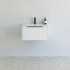 Hot Scanbad NOW vaskeskab m/én skuffe 33,8x61x45,5 cm mat hvid stribet front