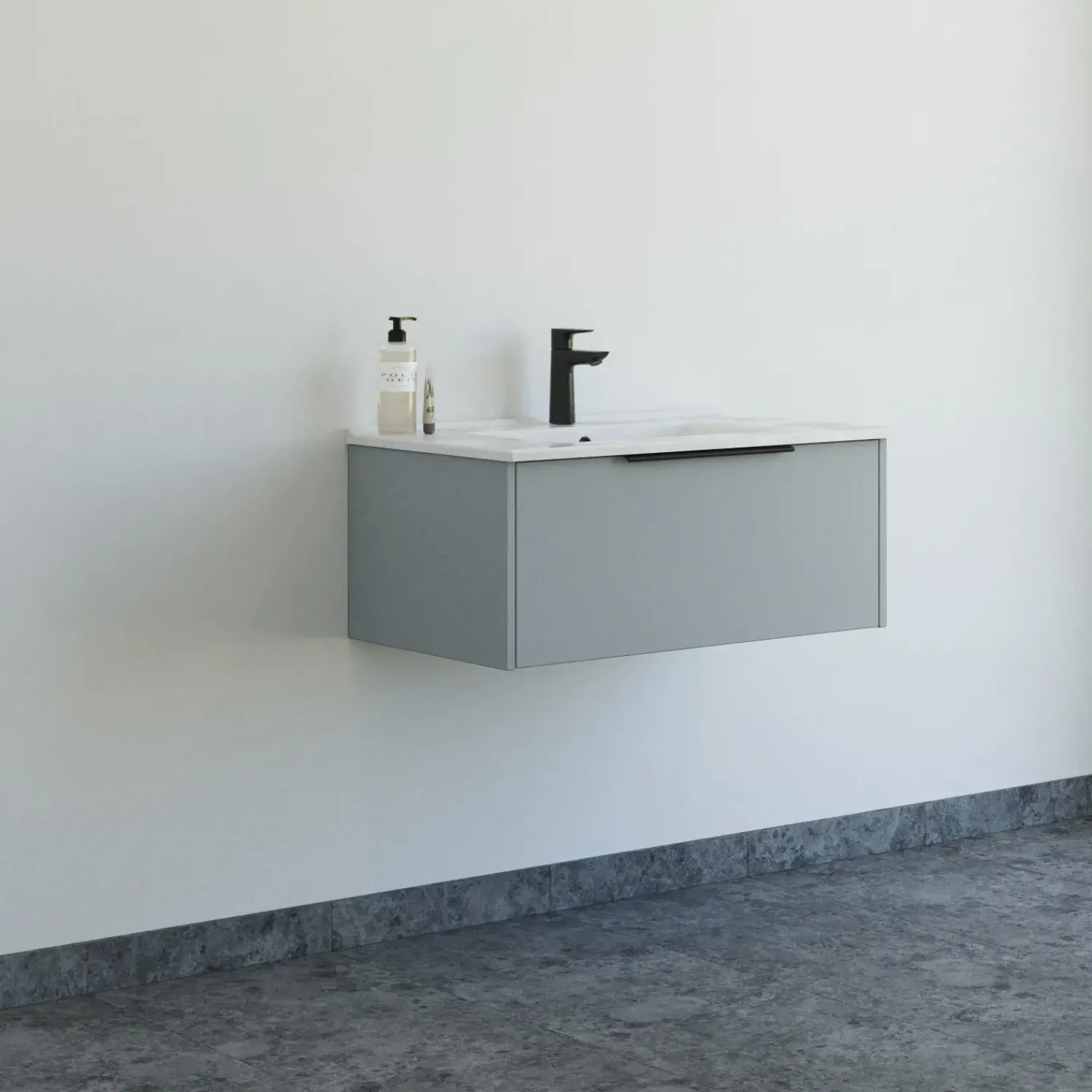 Vaskeskabe^Scanbad NOW vaskeskab m/én skuffe 33,8x61x45,5 mat lyseblå glat front