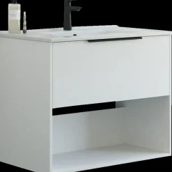 Vaskeskabe^Scanbad NOW vaskeskab m/én skuffe og åbent rum 65,8x81x45,5 cm mat hvid glat front