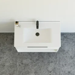 Vaskeskabe^Scanbad NOW vaskeskab m/én skuffe og åbent rum 65,8x81x45,5 cm mat hvid glat front