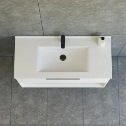 Vaskeskabe^Scanbad NOW vaskeskab m/én skuffe og åbent rum 65,8x81x45,5 cm mat hvid glat front