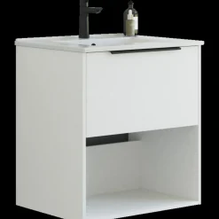 Vaskeskabe^Scanbad NOW vaskeskab m/én skuffe og åbent rum 65,8x81x45,5 cm mat hvid glat front