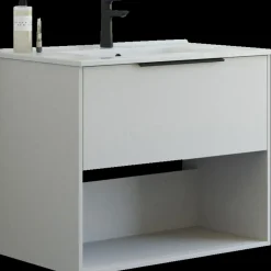 Vaskeskabe^Scanbad NOW vaskeskab m/én skuffe og åbent rum 65,8x101x45,5 cm mat sand glat front