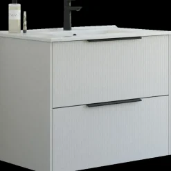 Vaskeskabe^Scanbad NOW vaskeskab m/to skuffer 65,8x81x45,5 cm, mat sand stribet front