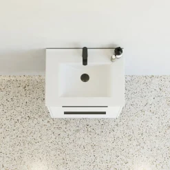 Clearance Scanbad NOW vaskeskab m/to skuffer 65,8x81x45,5 cm mat hvid glat front