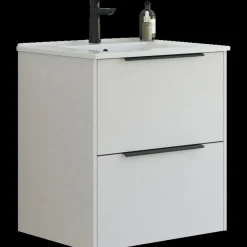 Vaskeskabe^Scanbad NOW vaskeskab m/to skuffer 65,8x81x45,5 cm mat sand glat front