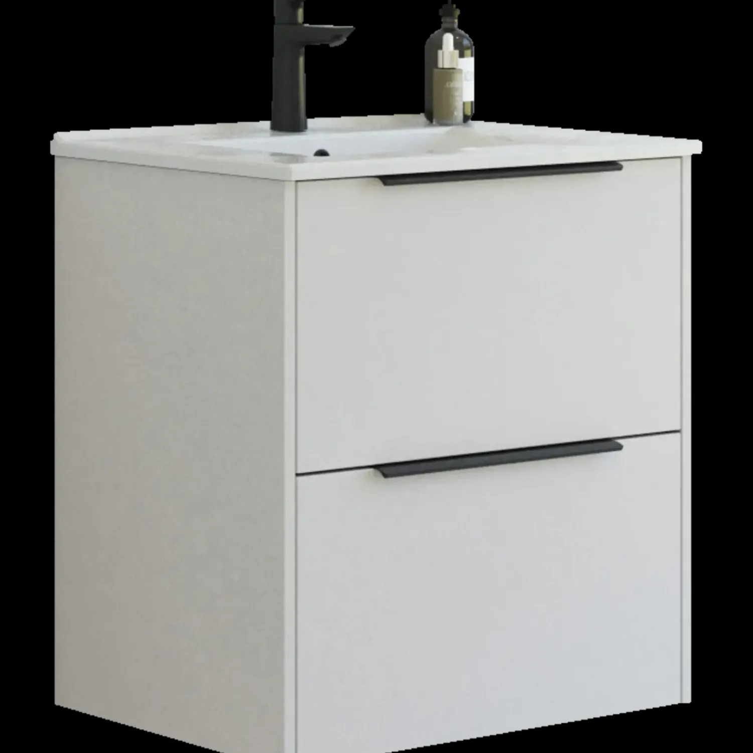 Vaskeskabe^Scanbad NOW vaskeskab m/to skuffer 65,8x81x45,5 cm mat sand glat front