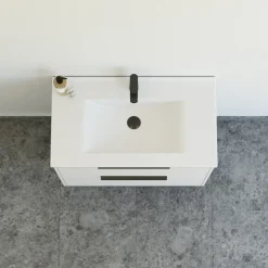 Vaskeskabe^Scanbad NOW vaskeskab m/to skuffer 65,8x81x45,5 cm mat sand glat front