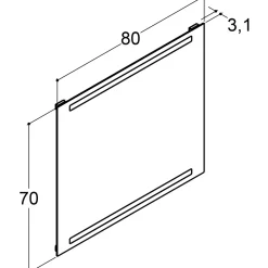 Best Scanbad Repeat spejl 70x80 cm med LED lys i top og bund