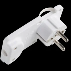 E-Line Stikkontakter Og Afbrydere^Schuko, flad vinkel, hvid