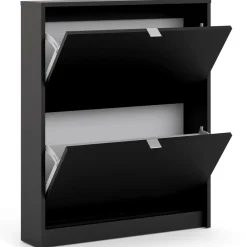 Clearance Tvilum Shoes skoskab m/2 klaplåger mat sort