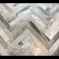 Gulv- Og Vægfliser^Sildebensfliser Marmor Nova grålig 6x40x1,2 cm