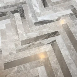 Gulv- Og Vægfliser^Sildebensfliser Marmor Nova grålig 6x40x1,2 cm