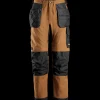 Best Snickers Allroundwork arbejdsbukser med hylsterlommer Canvas+ stretch brun/sort str. 52