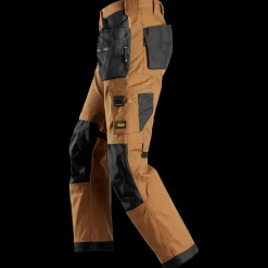 Best Snickers Allroundwork arbejdsbukser med hylsterlommer Canvas+ stretch brun/sort str. 52