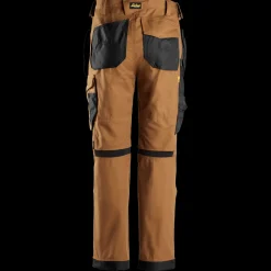 Best Snickers Allroundwork arbejdsbukser med hylsterlommer Canvas+ stretch brun/sort str. 52