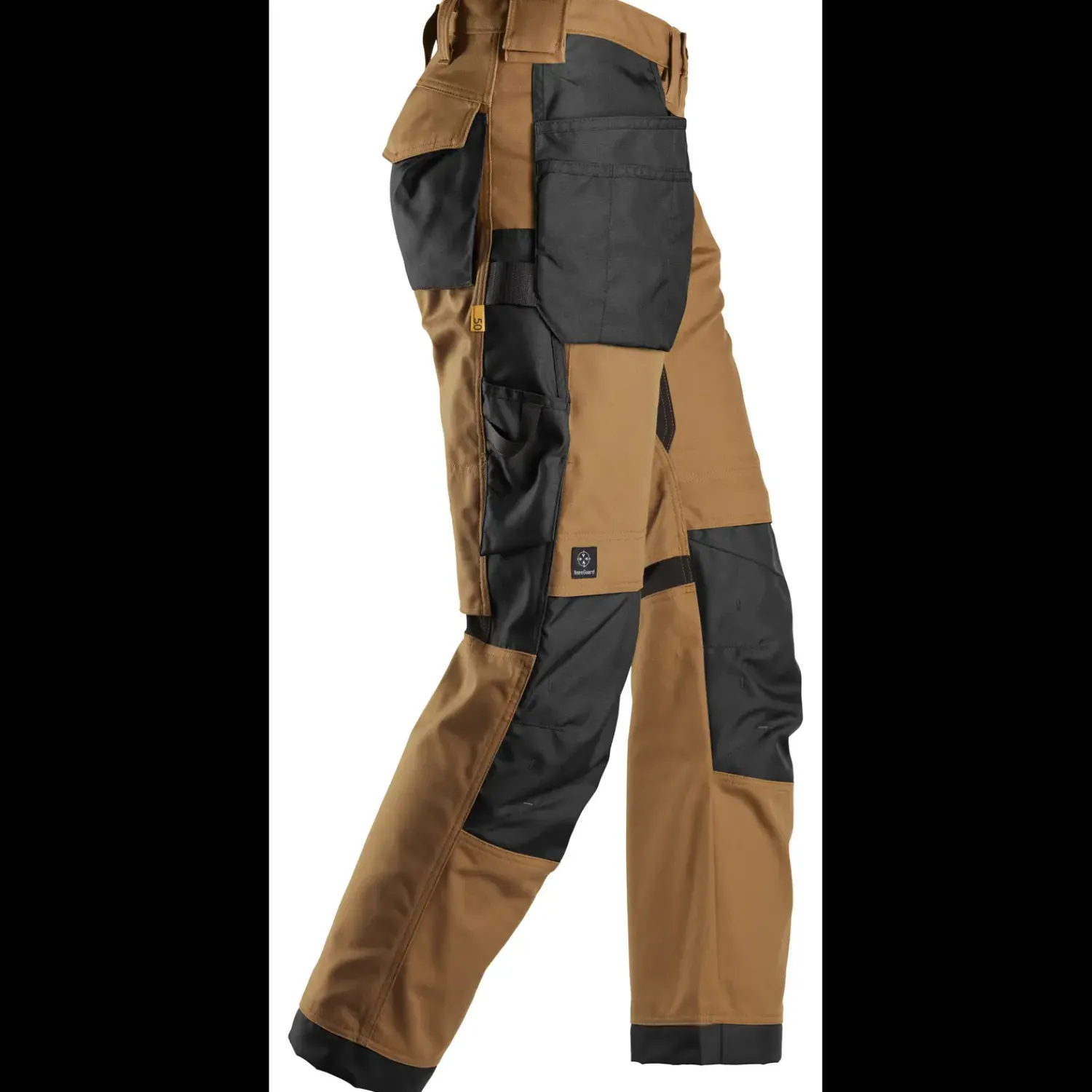 Best Snickers Allroundwork arbejdsbukser med hylsterlommer Canvas+ stretch brun/sort str. 52