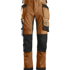 Hot Snickers Allroundwork arbejdsbukser med hylsterlommer stretch brun/sort str. 48