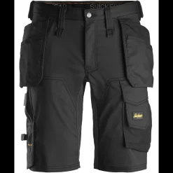 Best Snickers Allroundwork arbejdsshorts med hylsterlommer stretch sort str. 48