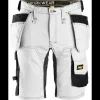 Online Snickers Allroundwork arbejdsshorts med hylsterlommer stretch hvid/sort str. 54