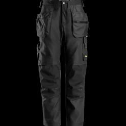 Snickers Allroundwork arbejdsbukser med hylsterlommer Canvas+ stretch sort str. 52